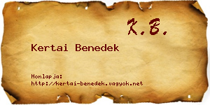 Kertai Benedek névjegykártya