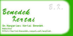 benedek kertai business card